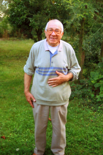 Robert Pichaureau in a garden